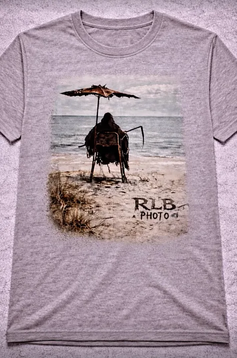Beach Reaper Tee — Heather Gray graphic tee by RLB Photo