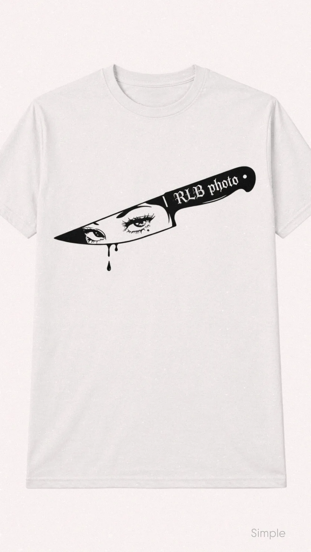 Knife Eye Tee — White graphic tee by RLB Photo